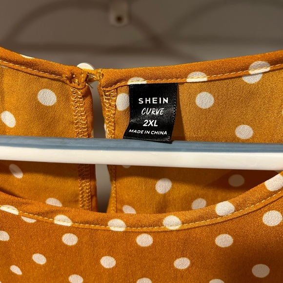 SHEIN Mustard Yellow Polka Dot Dress - Picture 8 of 14